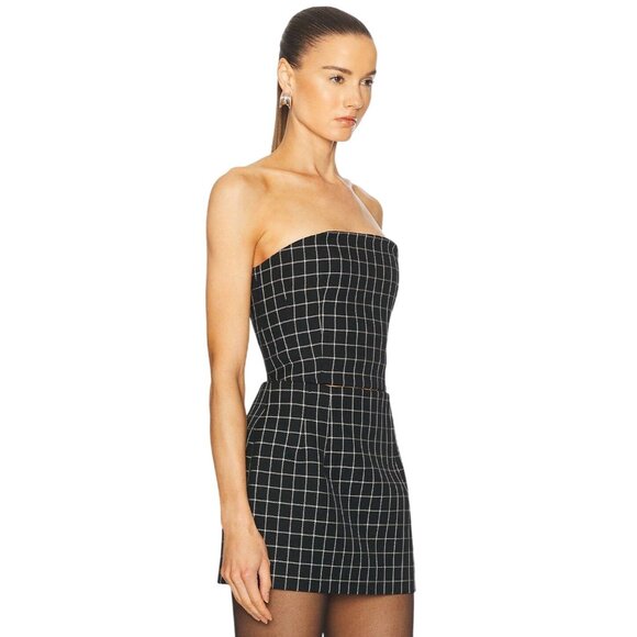 WARDROBE.NYC Corset Top in Black Plaid Small New Womens Strapless Bustier - Picture 3 of 9